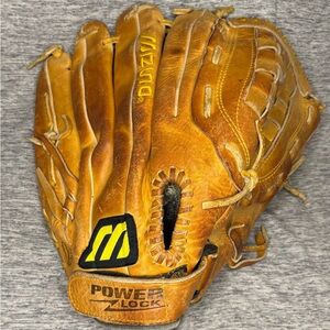 Mizuno Tan Leather Softball Glove with Black Logo